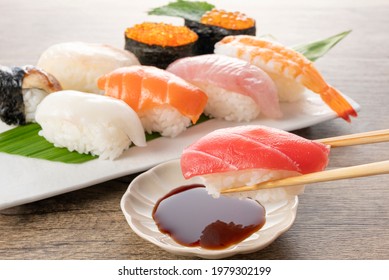 Nigiri Sushi On A Plate