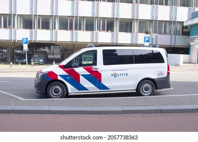 Nijmegen, Netherlands - September 18, 2021: Dutch Police Car On The Street