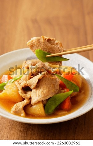 Nikujaga (pork and potato stew in Japanese stock)