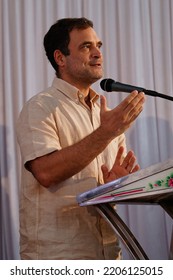 Nilambur , Kerala - India - 09 -05 -2022 : Rahul Gandhi Speech In Nilambur Amal College 