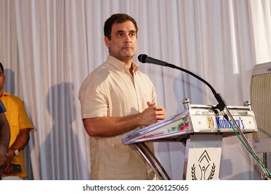 Nilambur , Kerala - India - 09 -05 -2022 : Rahul Gandhi Speech In Nilambur Amal College