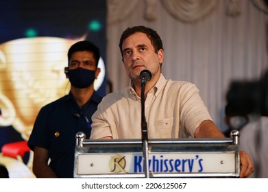 Nilambur , Kerala - India - 09 -05 -2022 : Rahul Gandhi Speech In Nilambur Amal College 
