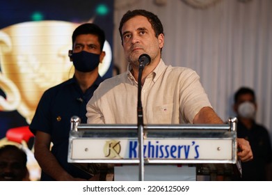 Nilambur , Kerala - India - 09 -05 -2022 : Rahul Gandhi Speech In Nilambur Amal College 