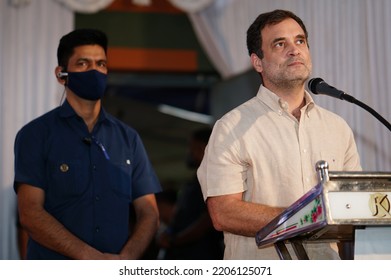 Nilambur , Kerala - India - 09 -05 -2022 : Rahul Gandhi Speech In Nilambur Amal College 