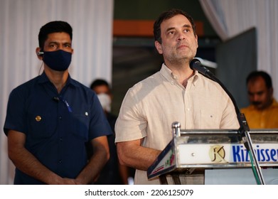 Nilambur , Kerala - India - 09 -05 -2022 : Rahul Gandhi Speech In Nilambur Amal College 