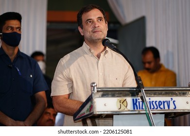 Nilambur , Kerala - India - 09 -05 -2022 : Rahul Gandhi Speech In Nilambur Amal College 