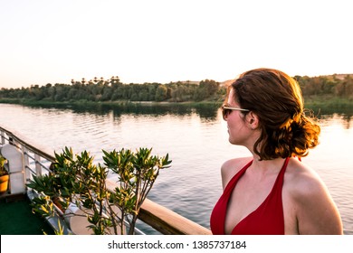 Nile Cruise In Egypt Relaxing Sunset