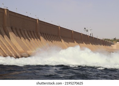 Nile Water In Egypt: Aswan Low Dam Over The River Nile