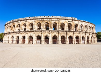 Nimes Arena Exterior View. Nimes Is A City In The Occitanie Region Of Southern France