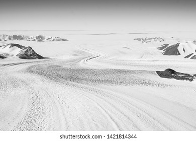 The Nimrod Glacier Flowing To The Ross Ice Shelf.