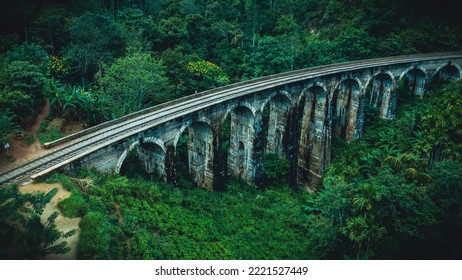 Nine Arch Bridge,It is located in Demodara, between Ella and Demodara railway stations. The surrounding area has seen a steady increase of tourism due to the bridge's architectural ingenuity. - Shutterstock ID 2221527449
