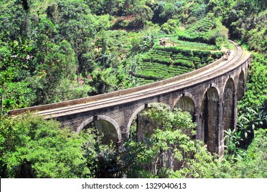 Nine Arches Bridge (Bridge in the sky) in jungle, Sri Lanka