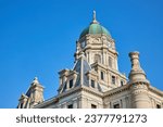 Nine forty in the morning with clock view of Whitley County Courthouse