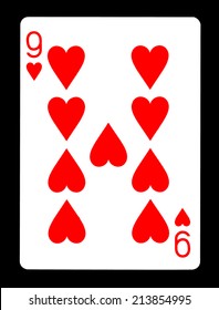 Nine Of Hearts In Different Design Royalty Free Vector Image