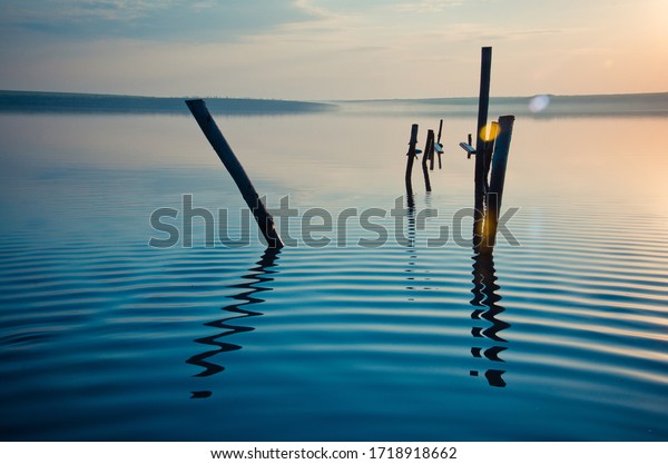 Nine Pillars Ripples On Surface Estuary Stock Photo 1718918662 ...