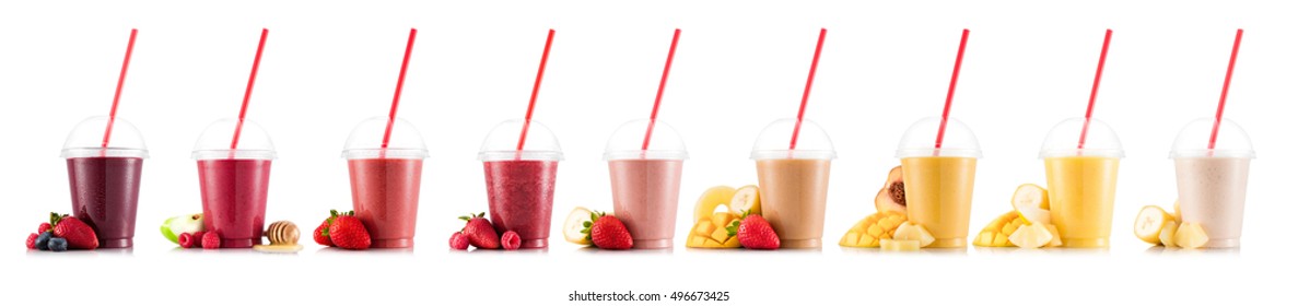 Nine Tastes Of Smoothie In Plastic Cup