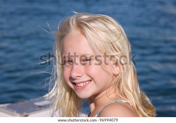 Nine Year Old Blond Girl Looking Stock Photo 96994079 | Shutterstock