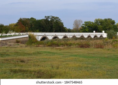 The Nine-arched Bridge At  The Hortobágy National Park, Hungary's Great Plain.