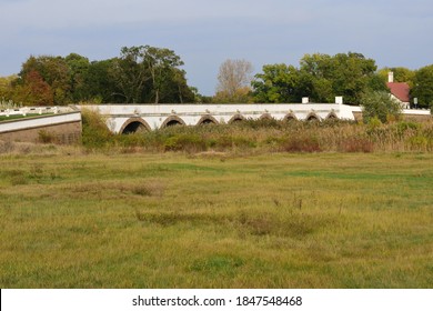 The Nine-arched Bridge At  The Hortobágy National Park, Hungary's Great Plain.