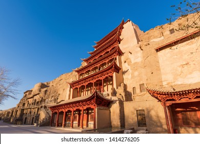 Nine-storey Building of Mogao Grottoes in Dunhuang - Shutterstock ID 1414276205