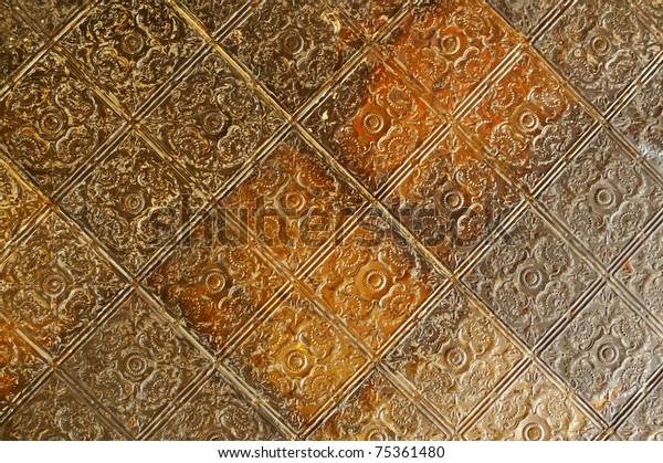 Nineteenth Century Embossed Tin Ceiling Tiles Stock Photo Edit