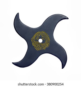 Ninja Throwing Star. Shuriken Dragon Pattern