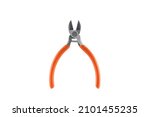 Nipper with orange handles isolated on a white background.