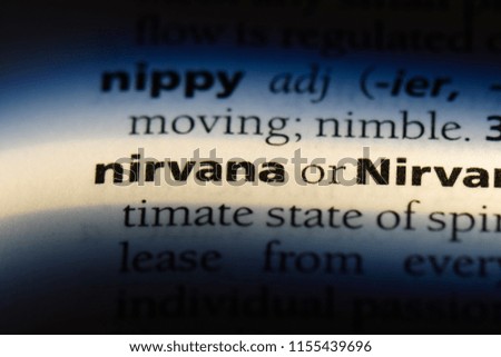 nirvana word in a dictionary. nirvana concept.