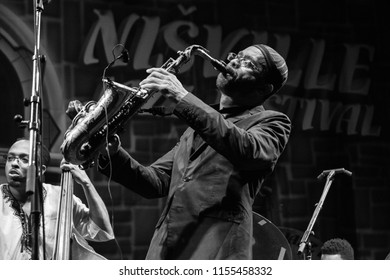 NIS - AUGUST 9: Kenny Garrett Greatest Alto Saxophonist Was Played On In Nisville Jazz Festival On August 9, 2018 In Nis;