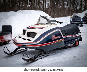 NISSWA, MN - 5 JAN 2022: Vintage Polaris TX Snowmobile.