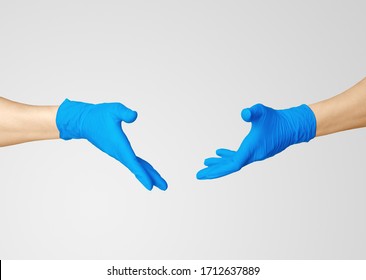 Nitrile Glove. Medic's Hands Blue. Open