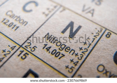 Nitrogen on periodic table of the elements.
