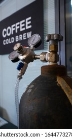 Nitrogen Tank With Barometer And Black Sign 