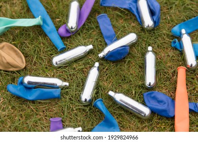 Nitrous Oxide Metal Bulbs Or Laughing Gas Recreational Drug Use