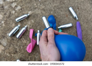 Nitrous Oxide Metal Bulbs Or Laughing Gas Recreational Drug Use