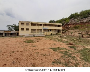 Nizamabad, Telangana/India-14 July 2020: A government school building in a village 