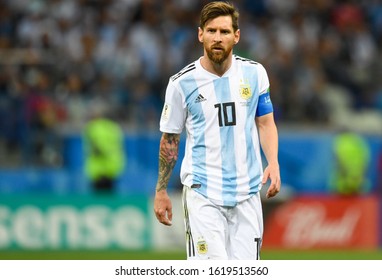 NIZHNIY NOVGOROD, RUSSIA - JUNE 21: Lionel Messi of Argentina during the 2018 FIFA World Cup Russia group D match between Argentina and Croatia at Nizhny Novgorod Stadium