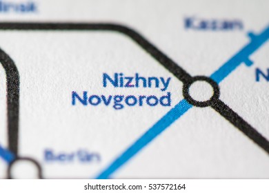 Nizhny Novgorod, Russia On A Geographical Map.