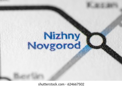 Nizhny Novgorod, Russia On A Geographical Map.