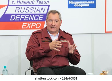 NIZHNY TAGIL, RUSSIA- AUG 24: Dmitry Rogozin Is Vice-premier Of Russian Government At RUSSIAN DEFENCE EXPO 2012 On August, 24, 2012 At Nizhny Tagil, Russia