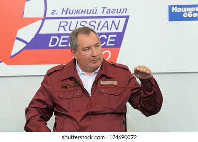 NIZHNY TAGIL, RUSSIA- AUG 24: Dmitry Rogozin Is Vice-premier Of Russian Government At RUSSIAN DEFENCE EXPO 2012 On August, 24, 2012 At Nizhny Tagil, Russia