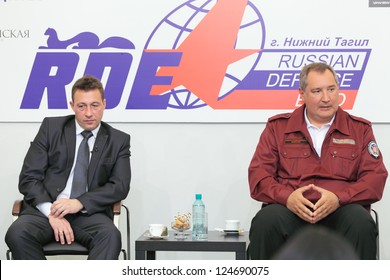 NIZHNY TAGIL, RUSSIA - AUG 24: Igor Kholmanskikh And Dmitry Rogozin At RUSSIAN DEFENCE EXPO 2012 On August, 24, 2012 At Nizhny Tagil, Russia