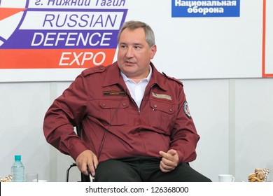 NIZHNY TAGIL, RUSSIA- AUG 24: Dmitry Rogozin Is Vice-premier Of Russian Government At RUSSIAN DEFENCE EXPO 2012 On August, 24, 2012 At Nizhny Tagil, Russia