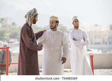 Nizwa, Oman, 10th November 2017: Omani People Meeting At A Friday Market