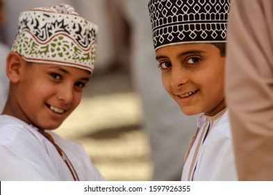 Nizwa, Oman. 28th May 2014
Young Omani Boys, Nizwa Souk, Oman.