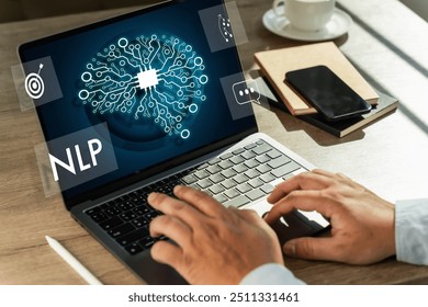 NLP natural language processing data network digital technology computer processor to connecting - Powered by Shutterstock - Get 15% off with code: PIKWIZARD15