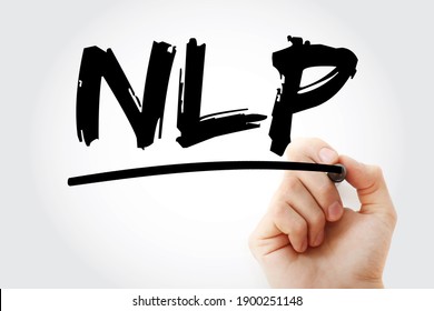 NLP - Neuro Linguistic Programming Or Natural Language Processing Acronym, Concept Background