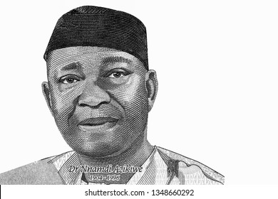 Nnamdi Azikiwe Portrait From Nigeria Banknotes. 