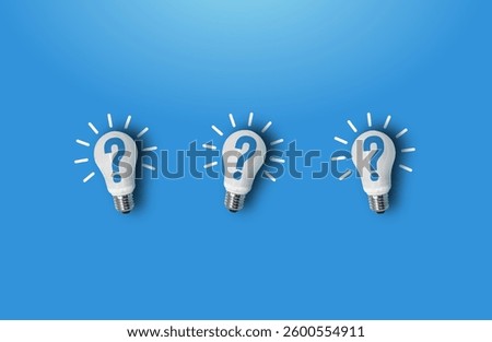 nnovation and Problem-Solving Concept – Three Lightbulbs with Question Marks Representing Ideas and Creativity
