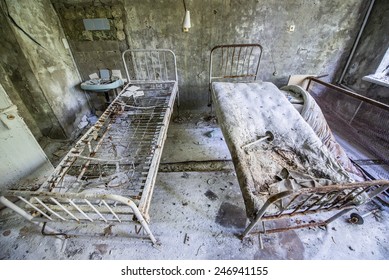No. 126 hospital in Pripyat ghost town, Chernobyl Nuclear Power Plant Zone of Alienation, Ukraine